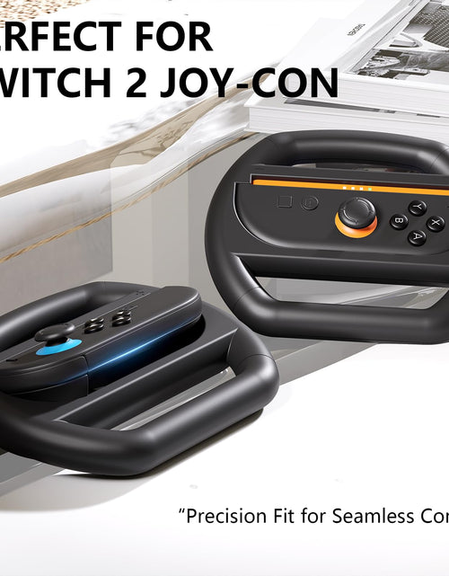 Load image into Gallery viewer, KUNSLUCK 2 Pack Steering Wheels for Nintendo Switch 2 Joy-Con Black
