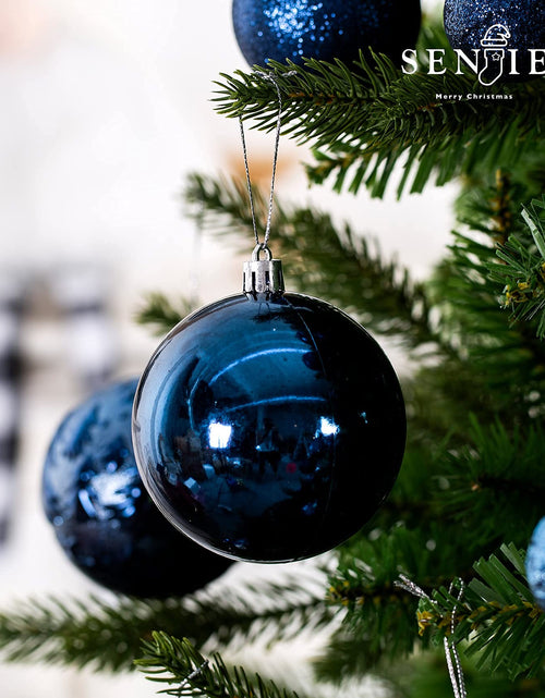 Load image into Gallery viewer, Senjie Night Blue Shatterproof Christmas Ornaments 32pcs Set Plastic
