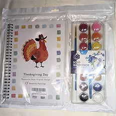 Load image into Gallery viewer, SLWBZ Watercolor Workbooks Painting Kit Thanksgiving Turkey with Paint Set
