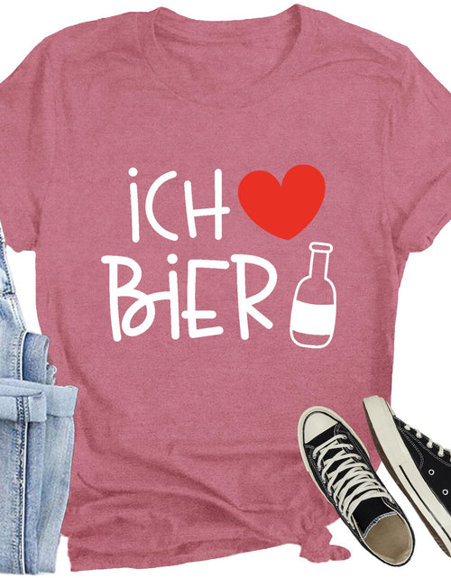 Load image into Gallery viewer, CQF Oktoberfest Women's Ich Liebe Bier T-Shirt Casual German Tee
