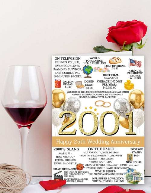 Load image into Gallery viewer, Hongshan 25th Wedding Anniversary Card for Couple Vintage hs-235
