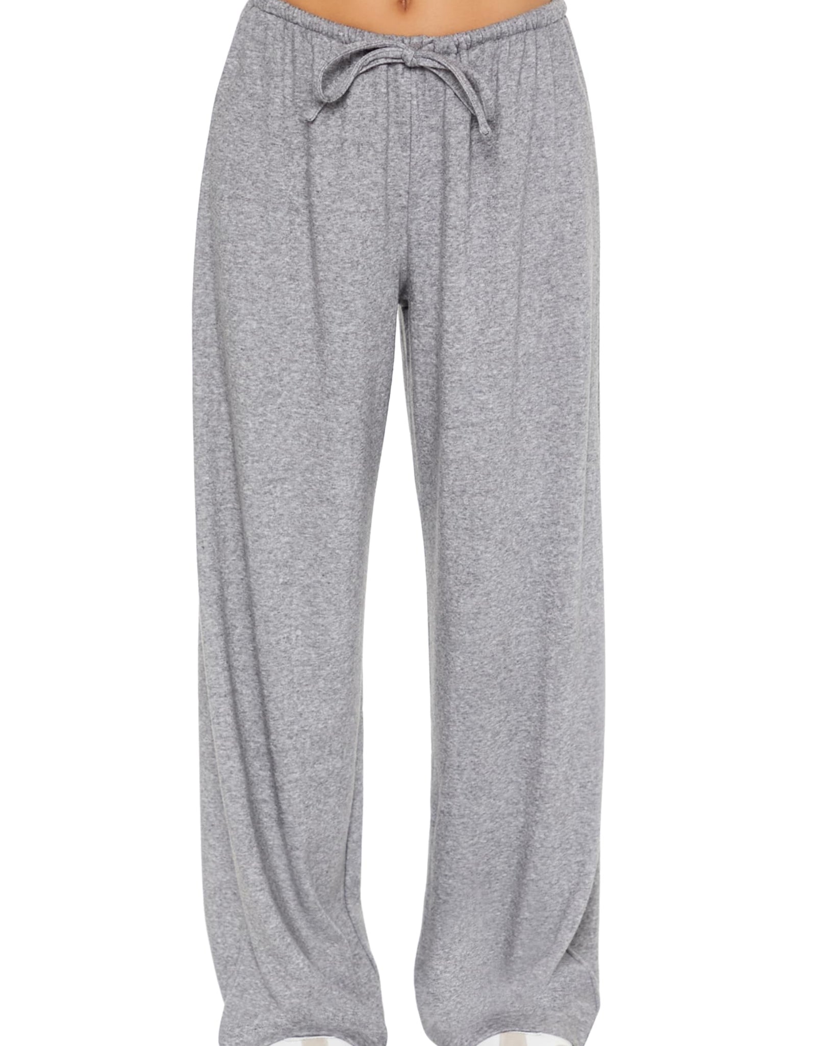 Forever 21 Ribbed Knit High-Rise Pants Dark Grey Size M