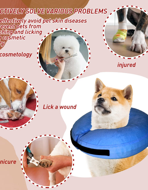 Load image into Gallery viewer, Tonqixope Inflatable Dog Cone Collar Soft Protective Donut Collar Blue XL
