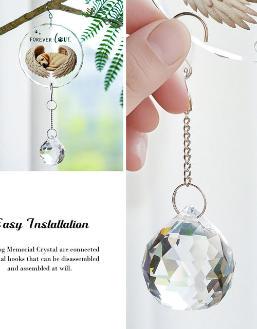 Load image into Gallery viewer, YU FENG 11.8in Dog Angel Crystal Suncatcher Memorial Rainbow Bridge
