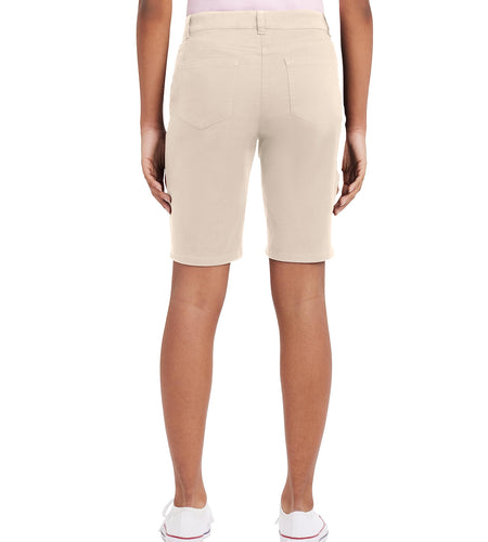 IZOD Junior Uniform Stretch Twill Skinny Bermuda Shorts Khaki Size 3