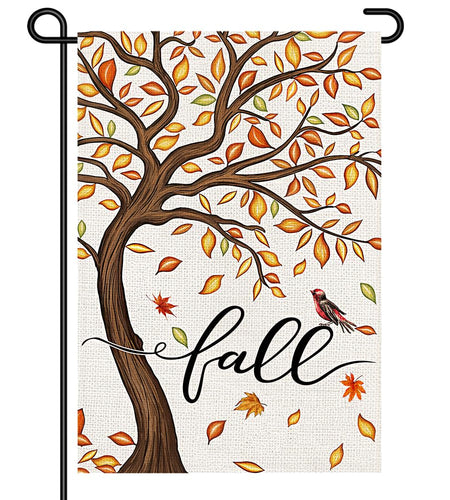 Decorhua Fall Garden Flag Burlap 12x18 Inch Double Sided Thanksgiving Maple Leaf