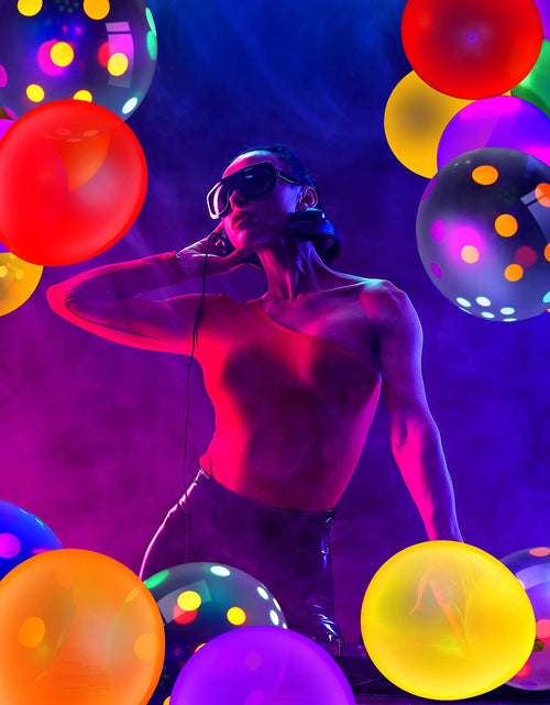Load image into Gallery viewer, Sumind Halloween Neon Balloon Arch Kit 100 Pcs 53ft Glow Black Light Polka Dot
