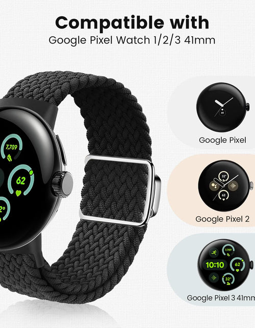 Load image into Gallery viewer, MAKCPOIMER Braided Nylon Strap for Google Pixel Watch 1/2/3 41mm Starlight
