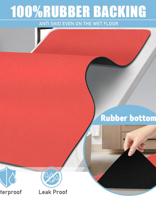 Load image into Gallery viewer, PROOVEELLY Diatomaceous Earth Bath Mat Non Slip Quick Dry Red 15.7x35.4
