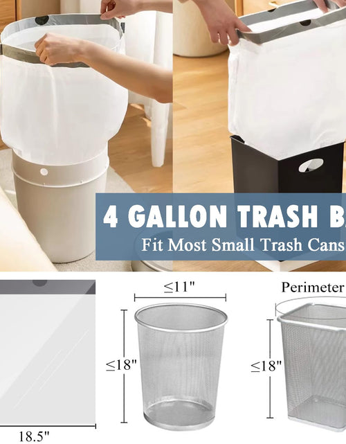 Load image into Gallery viewer, PACCOLYN Small Trash Bags 4 Gallon Drawstring 57 Count Unscented White
