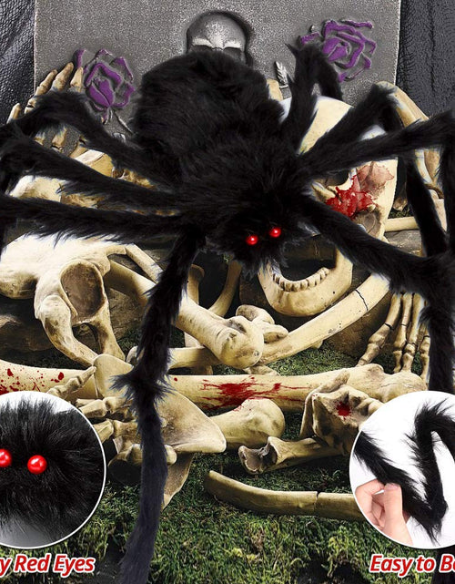 Load image into Gallery viewer, OCATO 200" Halloween Spider Web + 59" Giant Spider Decorations Black
