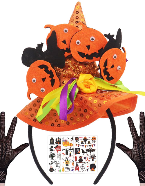 Load image into Gallery viewer, HyperFun Halloween Witch Hat Headband Orange Cartoon Womens Accessory
