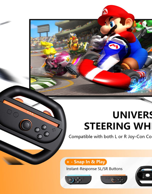 Load image into Gallery viewer, KUNSLUCK 2 Pack Steering Wheels for Nintendo Switch 2 Joy-Con Black
