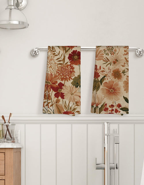 Load image into Gallery viewer, Sviojuce Vintage Fall Pumpkin Oak Leaf Kitchen Towels 16x24 Beige Set of 2
