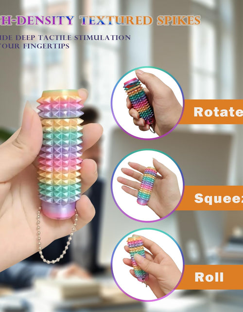Load image into Gallery viewer, VeiDynoA Ouchies Pain Fidget Toy 3D Printed Anxiety Relief Rainbow Keychain
