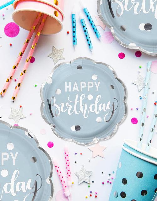 Load image into Gallery viewer, LeZakaa Birthday Paper Plates Set 50pcs 7 &amp; 9 Inch Happy Birthday Balloon
