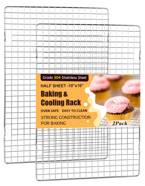Load image into Gallery viewer, BXKEE Cooling Racks 2 PCS 10x16in Heavy Duty 304 Stainless Steel Silver
