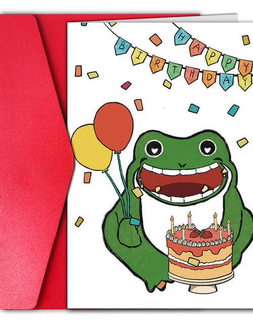 Load image into Gallery viewer, GYYsweetus Frog Happy Birthday Card Cute Cartoon Animal Gift Idea
