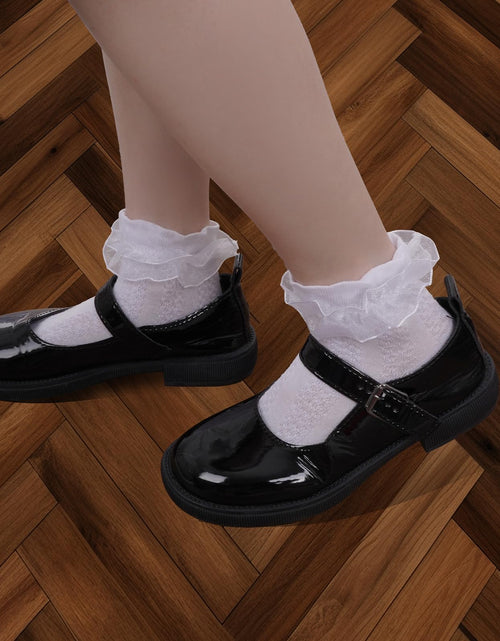 Load image into Gallery viewer, Rthjsfj Girls Cotton Lace Dress Socks White 1 Pack Size 4-6 Years
