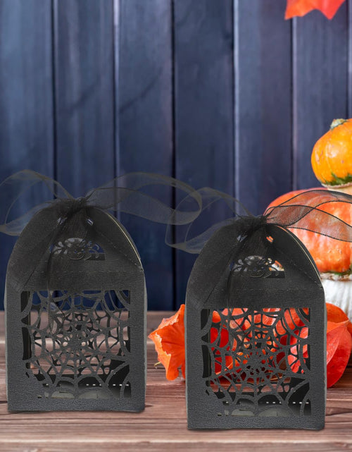 Load image into Gallery viewer, BESTOYARD Halloween Hollow Die-Cut Candy Boxes Black 8.27x4.53in 50pcs
