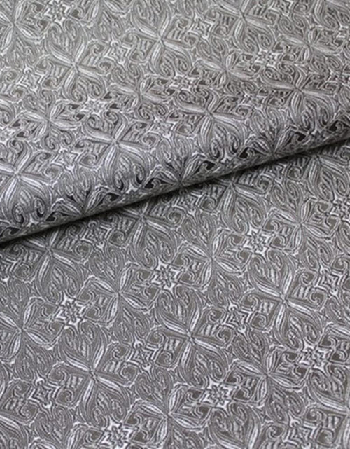 Load image into Gallery viewer, Tinakim Jacquard Brocade Faux Silk Fabric Grey Cut by The Yard
