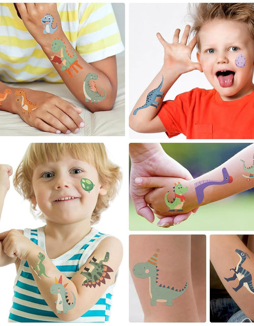 Load image into Gallery viewer, SBOBUY Dinosaur Temporary Tattoos 10 Sheets Blue Cartoon Kids Party Favors

