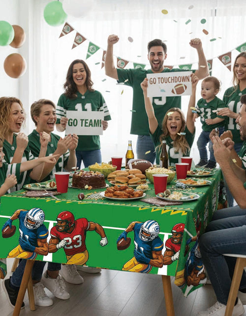Load image into Gallery viewer, Bambluby Football Party Tablecloth 3 Pack 108x54in Comic Style Disposable
