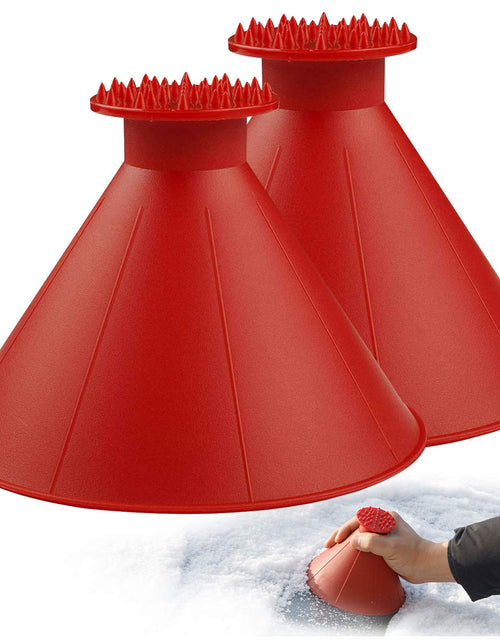 Load image into Gallery viewer, CLESDF Magical Car Ice Scraper Funnel 2 Pack Red Cone Windshield Snow Scraper
