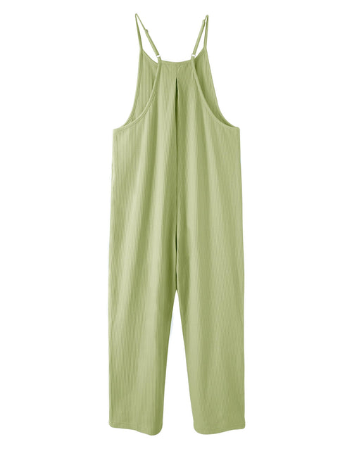 Load image into Gallery viewer, Rolanko Girls Jumpsuit Spaghetti Strap Romper Wide Leg Pockets Green Size 10-11Y
