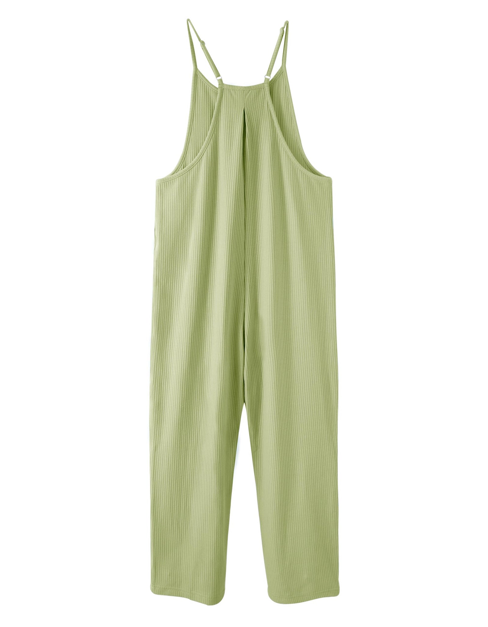 Rolanko Girls Jumpsuit Spaghetti Strap Romper Wide Leg Pockets Green Size 10-11Y