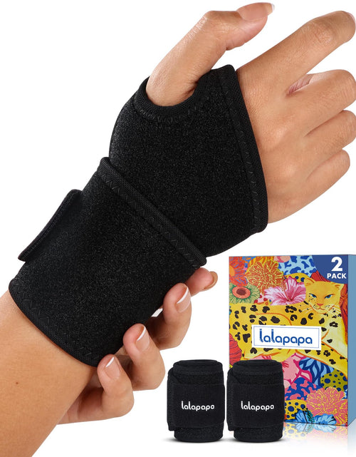 Load image into Gallery viewer, Lalapapa 2 Pack Adjustable Wrist Brace for Men &amp; Women Black Size One Size
