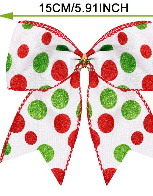 Load image into Gallery viewer, Hiagkmet 12 pcs Red Green Christmas Bows Ornaments 6 Inch Holiday Decor

