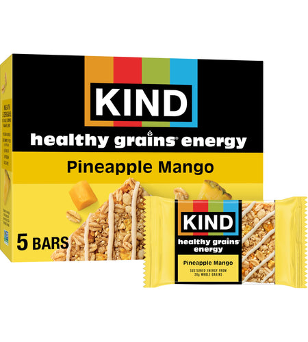 BestBy01/26 KIND Healthy Grains Energy Bars Pineapple Mango 7.1oz 5 Ct