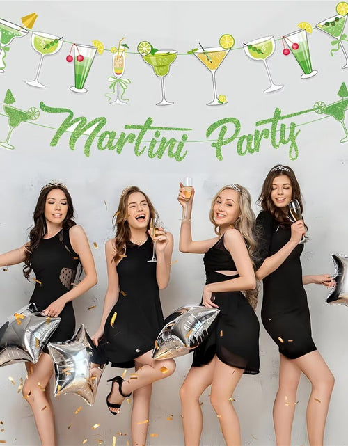 Load image into Gallery viewer, NOFEZA Martini Party Banner Green Mojito Martini Garland Art Deco
