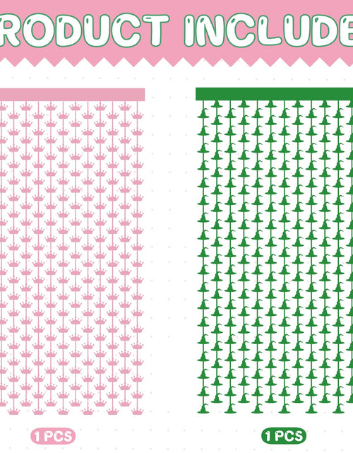 Load image into Gallery viewer, JJWYLTKB 2 Pack Pink Green Fringe Curtain 3x7ft Birthday Party Decor
