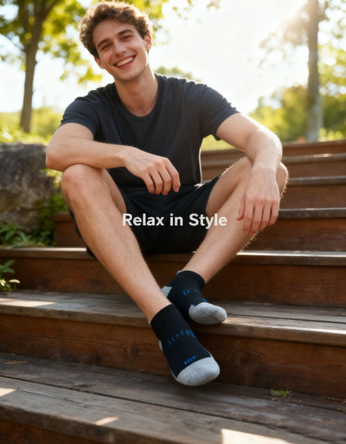 Load image into Gallery viewer, ASLU Athletic Compression Cushioned Ankle Socks Black 6 Pairs Size 6-9
