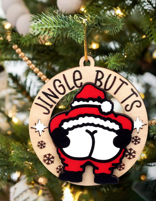 Load image into Gallery viewer, jjBOOM KissMyAss Funny Christmas Wooden Ornaments 2024 Xmas Tree Decor

