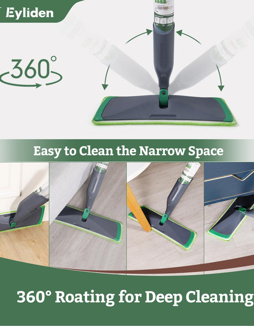 Load image into Gallery viewer, Eyliden Spray Mop Green+Grey with 40ml Bio-Enzyme Cleaner, 2 Microfiber Pads
