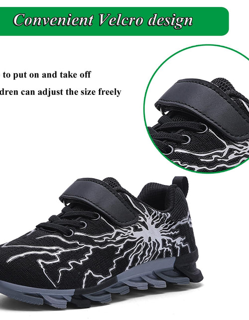 Load image into Gallery viewer, Sypsfwco Kids Running Sneakers Mesh Athletic Rubber Sole Black-Red Size 3.5 US
