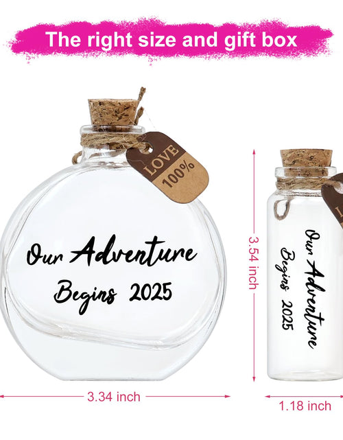 Load image into Gallery viewer, muchly 2 Pcs Honeymoon Sand Keepsake Jar Our Adventure Begins 2025 Heart
