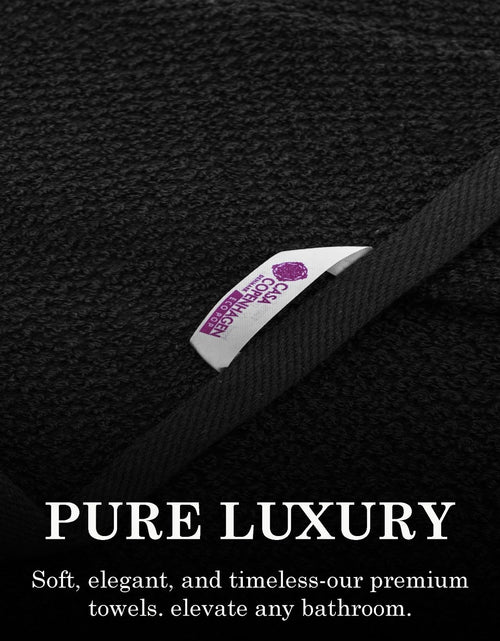 Load image into Gallery viewer, CASA COPENHAGEN Popcorn Textured Cotton Bath Towel Set Black 24x48 6pc
