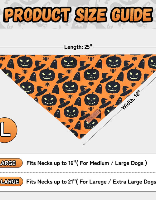 Load image into Gallery viewer, Awumbuk Halloween Dog Bandanas 2 Pack Reversible Pumpkin Spider Web Black
