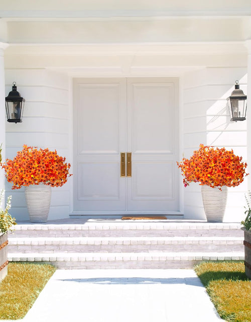 Load image into Gallery viewer, Grunyia 16 Bundles Artificial Fall Flowers Orange 16in UV Resistant Plastic
