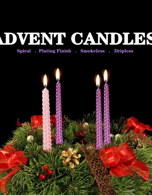 Load image into Gallery viewer, SEVEN LUCKY LIGHT 10in Advent Candles Set of 4 Dripless White Wax
