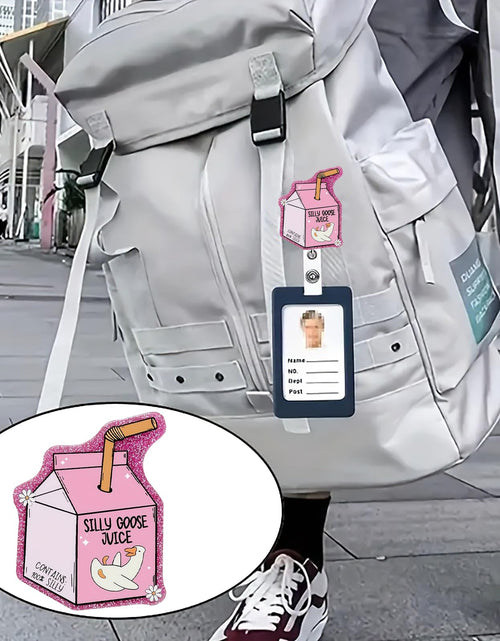Load image into Gallery viewer, CHAONENG Funny Pink Silly Goose Badge Reel Retractable Clip Medical Nurse ID

