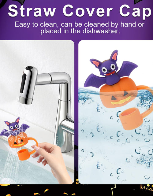Load image into Gallery viewer, LmashRbaiw 6PCS Silicone Ghost Straw Toppers for Stanley Cups Halloween
