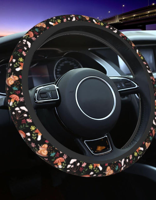 Load image into Gallery viewer, MINIOZE Mushroom Vintage Steering Wheel Cover 15 Inch Neoprene Black 1pc
