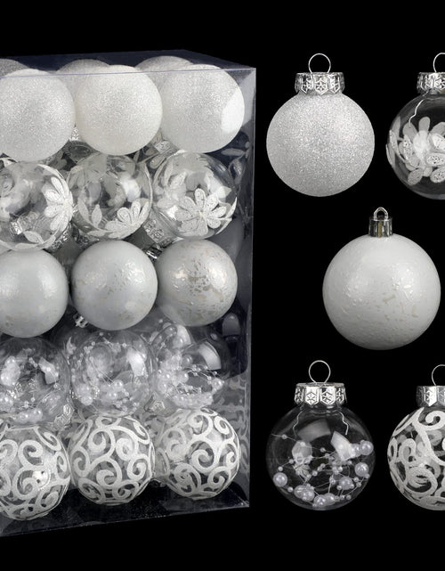 Load image into Gallery viewer, SUPREME XMAS Clear Christmas Ornaments 60mm 30ct Shatterproof White
