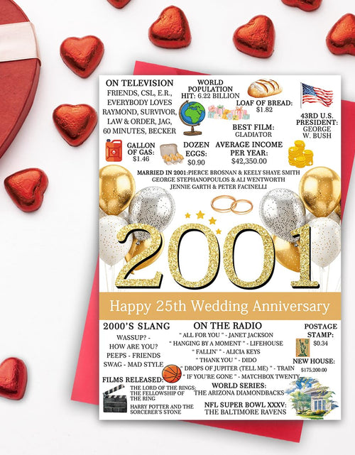 Load image into Gallery viewer, Hongshan 25th Wedding Anniversary Card for Couple Vintage hs-235
