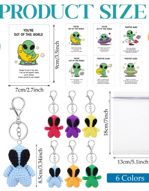 Load image into Gallery viewer, VioraWhite 6 Pcs Crochet Alien Keychain Set Colorful Space Yarn Gift
